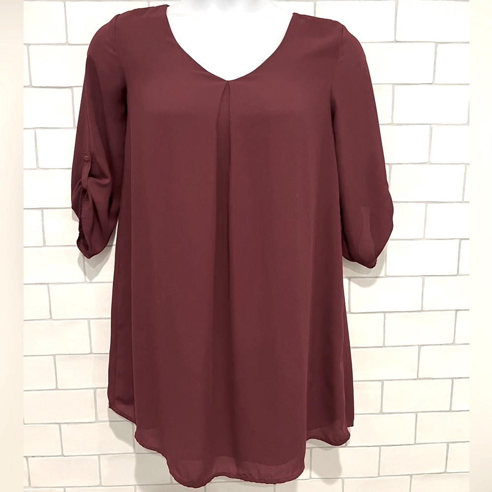 Pink Rose Burgundy A-line Shift Dress
